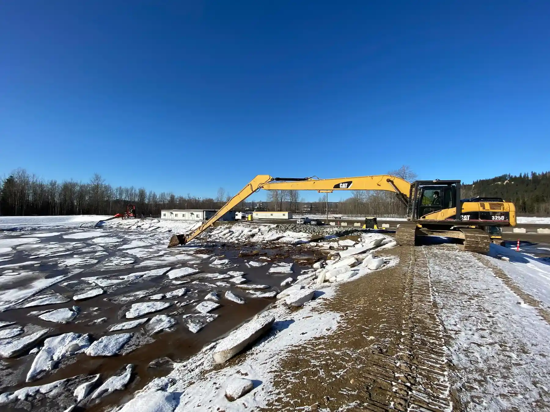 Lagoon Cleanup with Long Reach Excavator